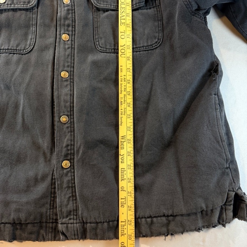 Vintage Anchor Blue Men's Quilted Work Jacket Black Canvas Size L - Picture 11 of 12